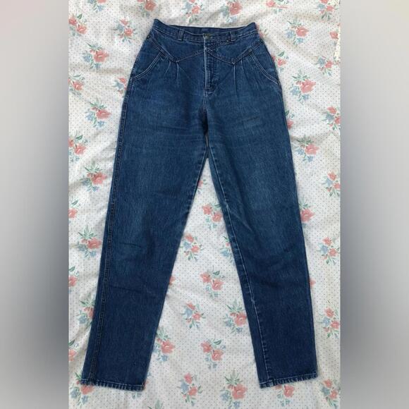 Vintage High Waisted Rocky Mountain Medium Blue Wash Denim Jeans - Picture 2 of 9